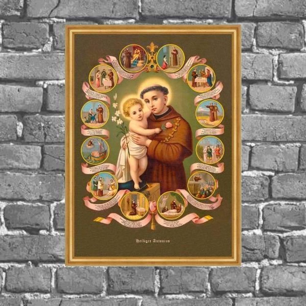 Placa Decorativa De Parede Santo Antônio 18X27Cm