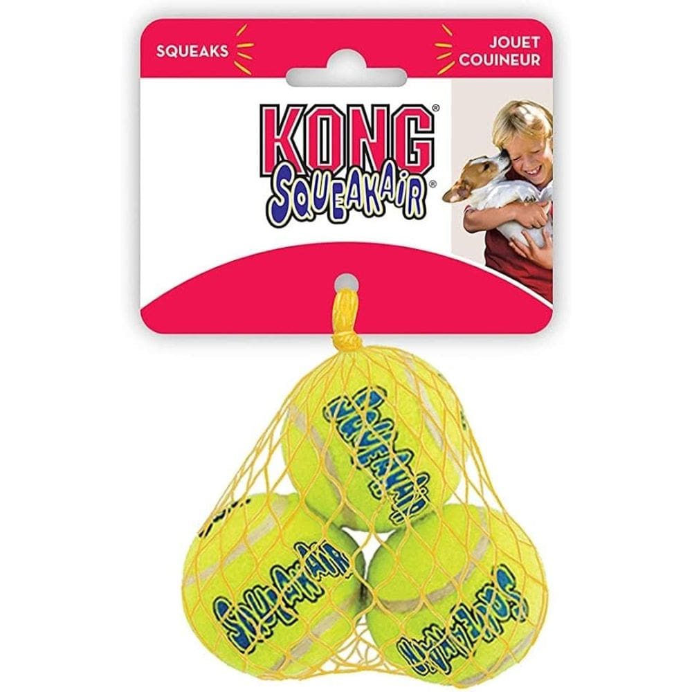 Bolas de tênis KONG Air Squeakers G-Small de 1,5 cm de diâmetro (pacote com 3)
