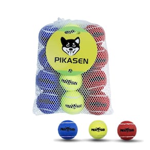Bolas de tênis Dog Squeaky PIKASEN para treinamento de animais de estimação, 3 tamanhos