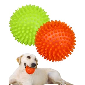 Pacote com 2 bolas de brinquedo Dog Spike Ball Pweituoet 3.5 Spike Dog Balls
