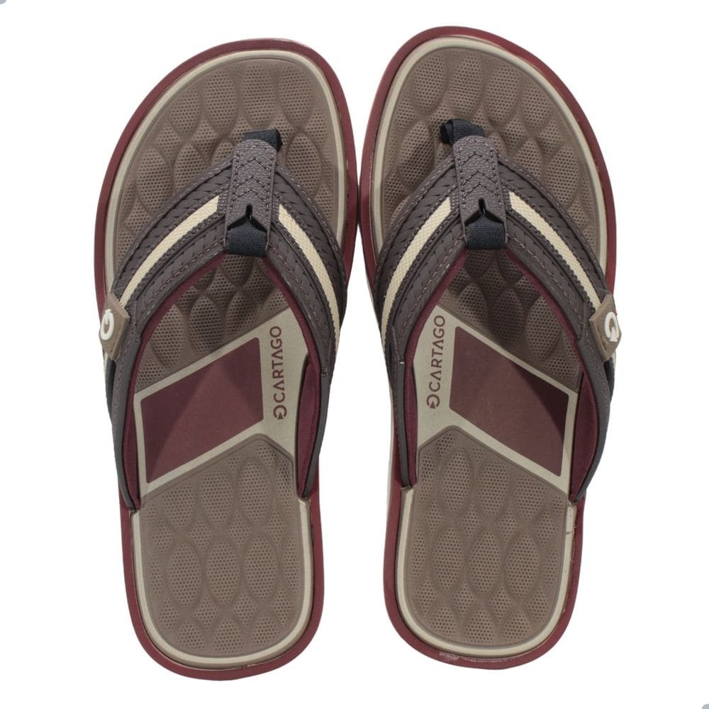 Chinelo Cartago Lyon III Bege/Marrom