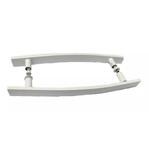 Puxador Portas Madeira Vidro Alumínio Curvo Branco 100Cm