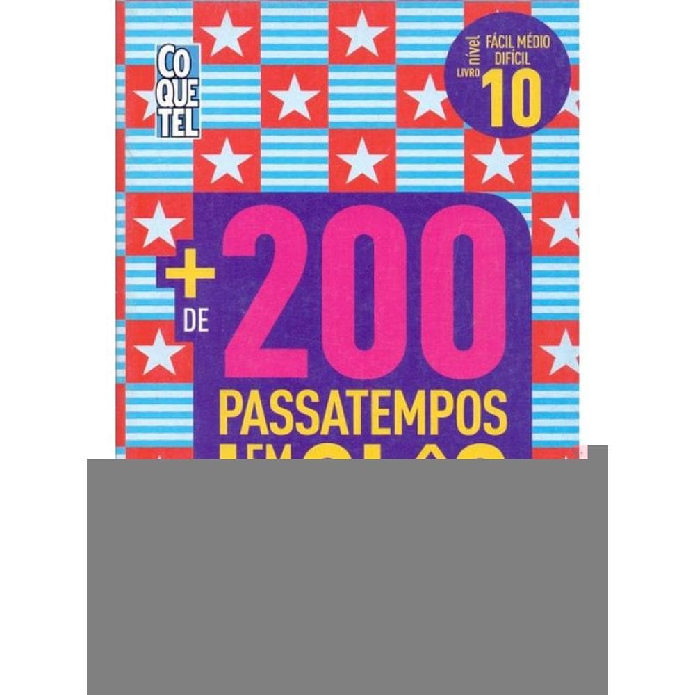 Livro Mais De 200 Passatempos Em Inglês - Nível Fácil - Médio - Difícil - Livro 10