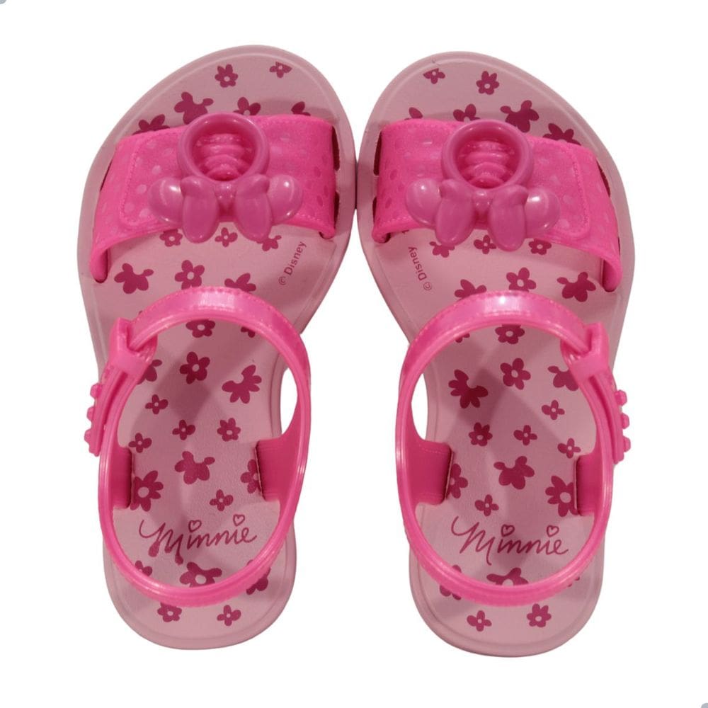 Sandália Infantil Grendene Kids Minnie Dress Lik Com Óculos Rosa Perolado
