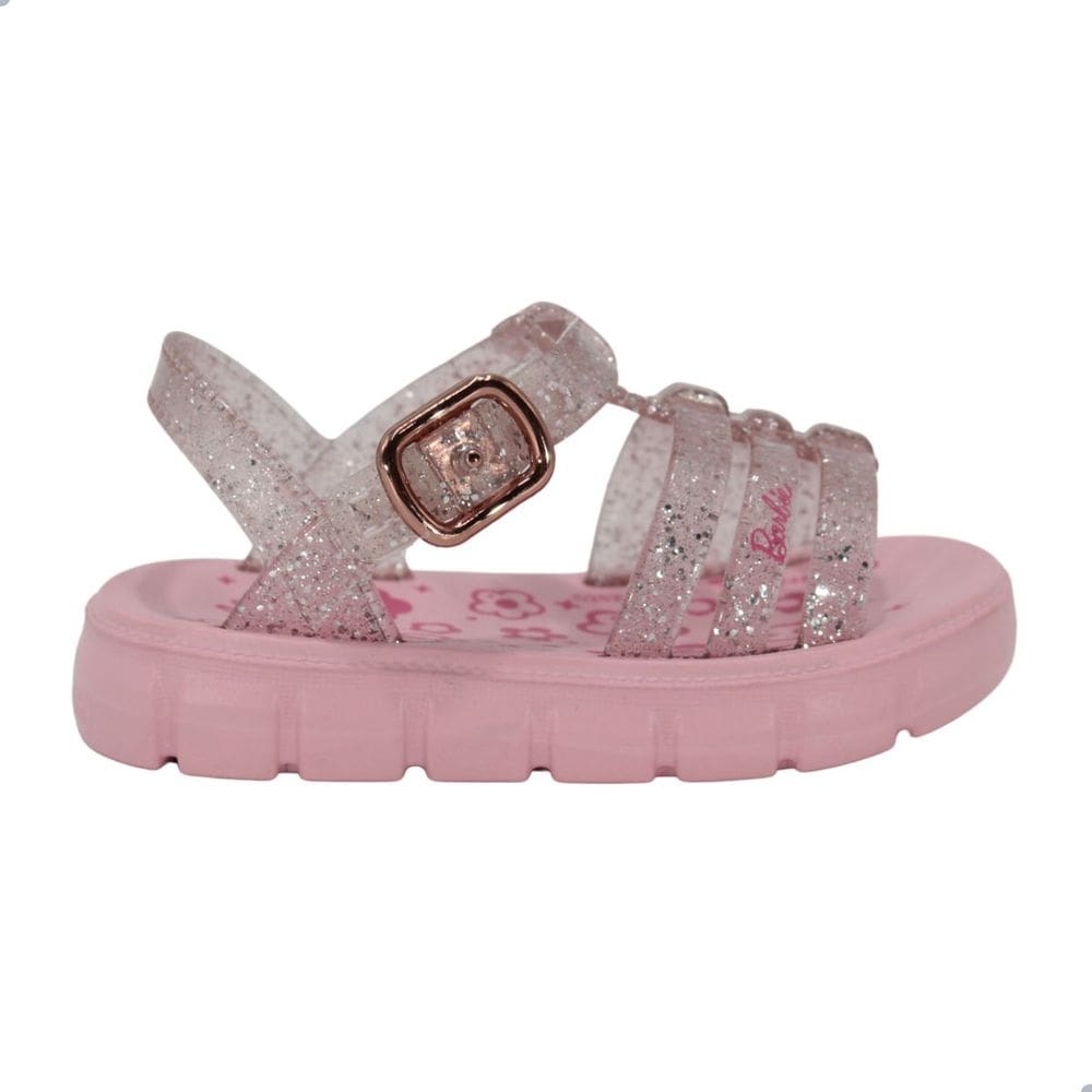 Sandália Bebê Grendene Kids Barbie Land Rosa Glitter