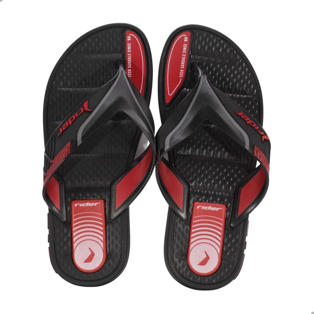 Chinelo Rider Adulto Masculino  Sprint Preto e Vermelho
