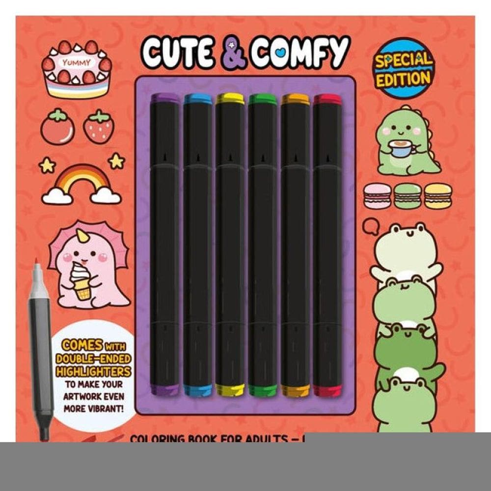 Cute & Comfy Coloring Book For Adults - Bold Easy - Special Edition - Livro De Colorir Adulto