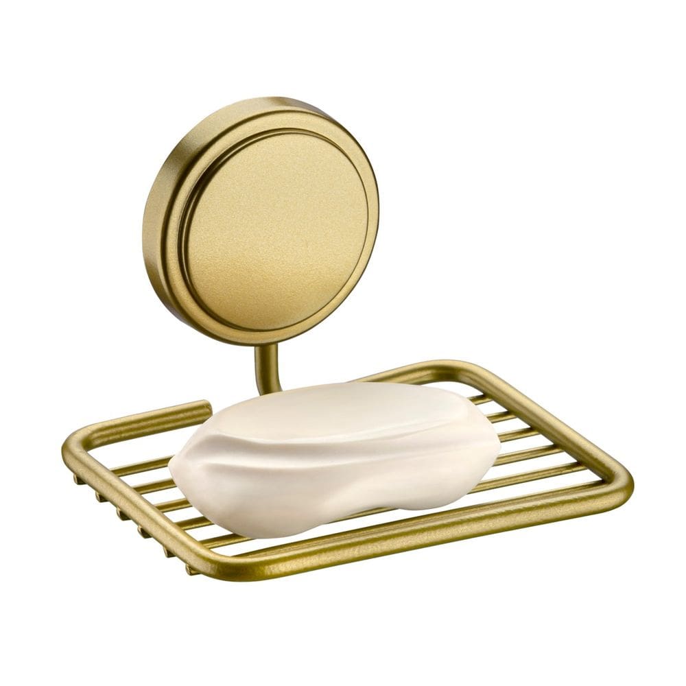 Saboneteira Porta Sabonete de Parede Banheiro com Adesivo Dourado Acetinado - 141DO Future