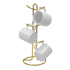 Suporte Organizador 6 Canecas Porta Xícaras Café Bancada Cozinha Dourado - 1126DD Future