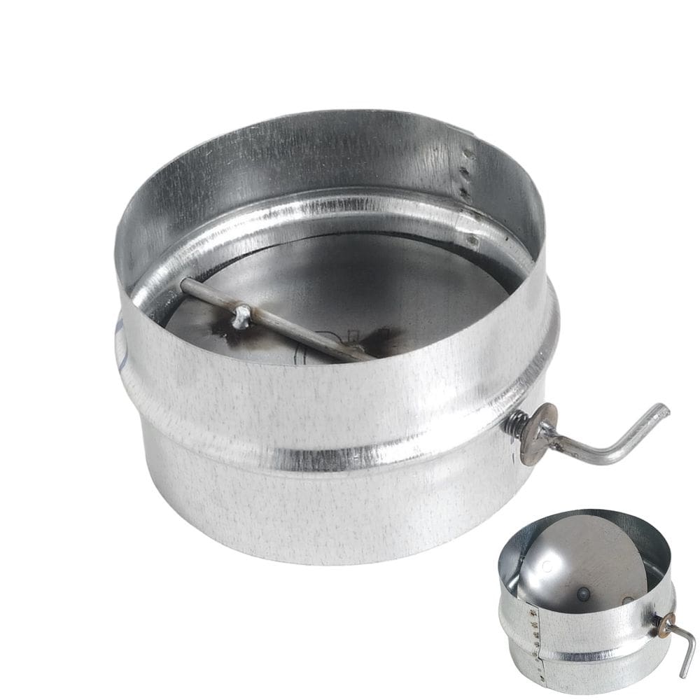 Anel Com Borboleta Registro Para Chaminé Regulador Fumaça Fogão A Lenha Galvanizado 115mm - 9409 Hedlund