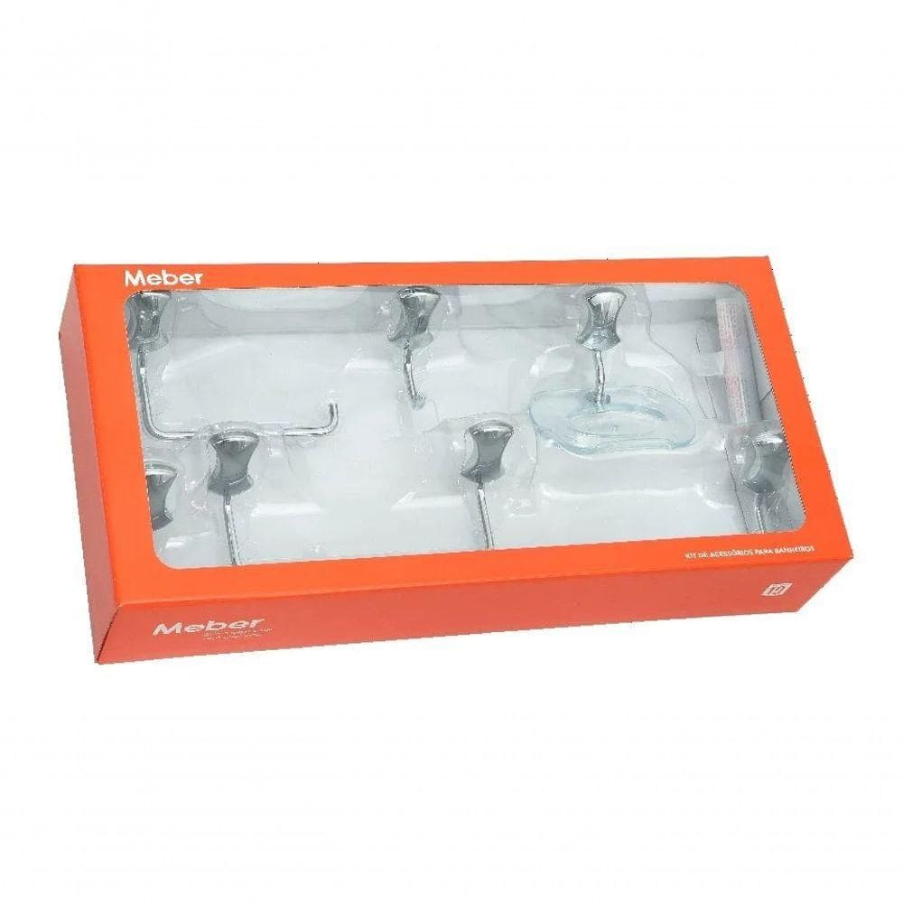 Kit Acessorios Para Banheiro Com 5 Pecas Clic - Meber