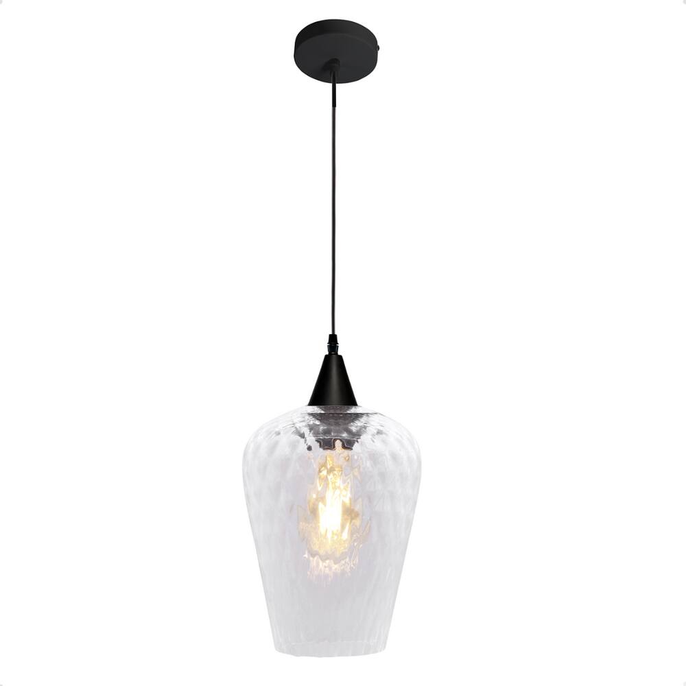 Lustre Pendente Taschibra Monalisa G Boreal Transparente E27 Bivolt Preto