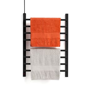 Toalheiro Térmico Grande Preto 220v Fio Superior Esquerdo