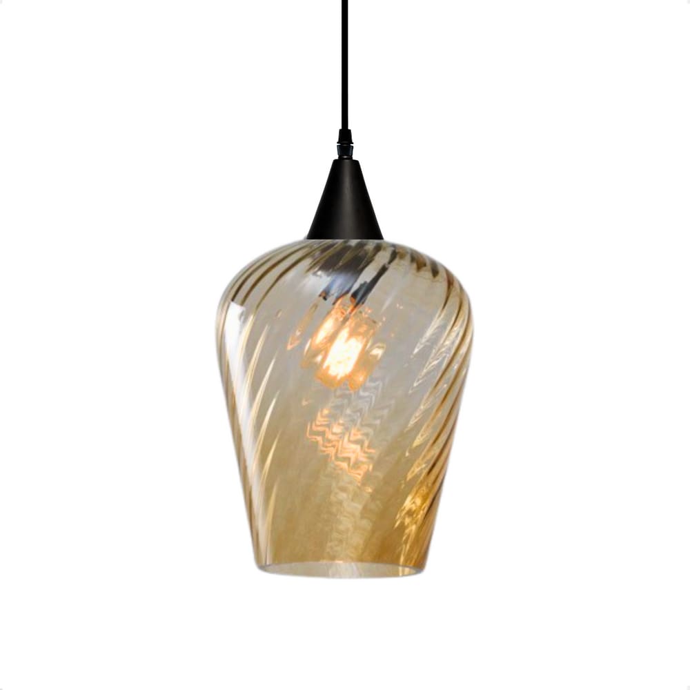 Lustre Pendente Taschibra Monalisa G Rigato Âmbar E27 Bivolt Preto