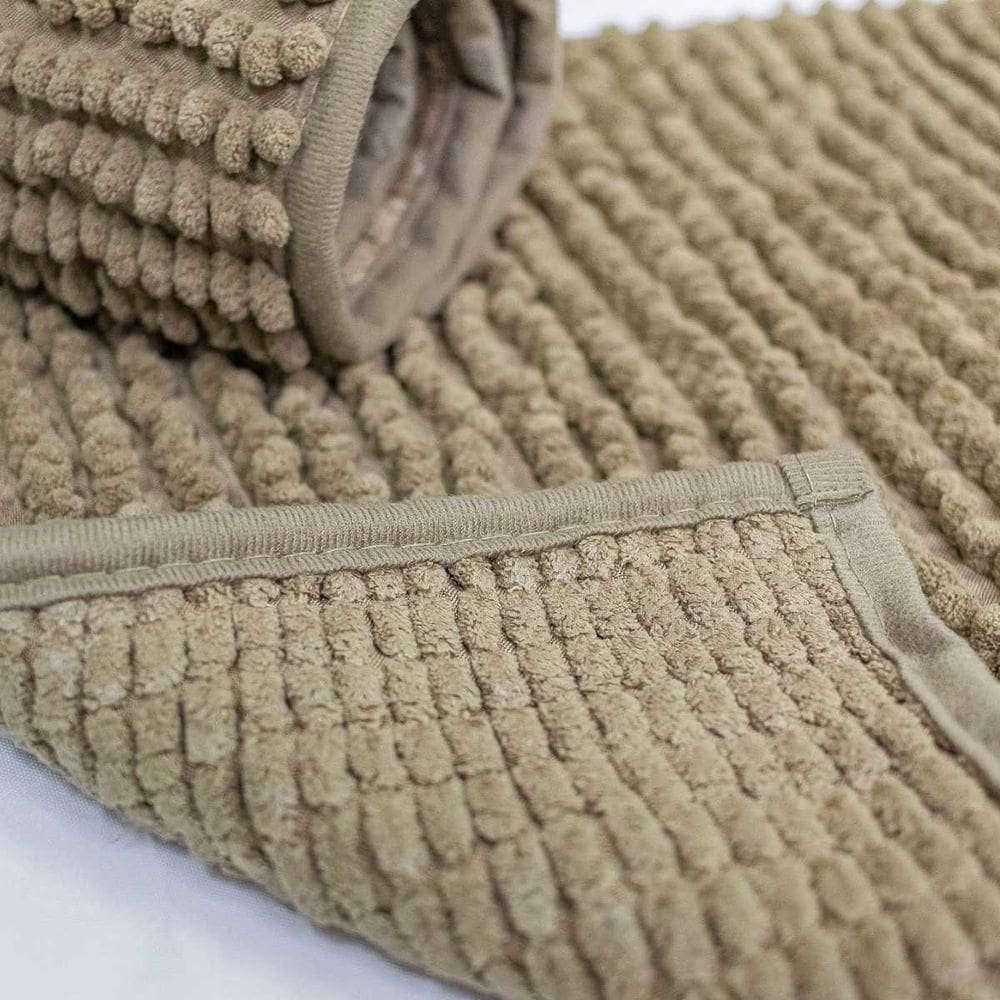 Tapete Para Banheiro Bolinha Soft 38x58 Bege Escuro
