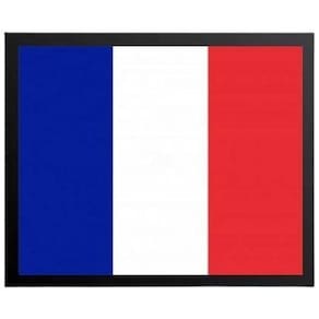 Quadro Decorativo Bandeira França Moldura Preta 24X18Cm