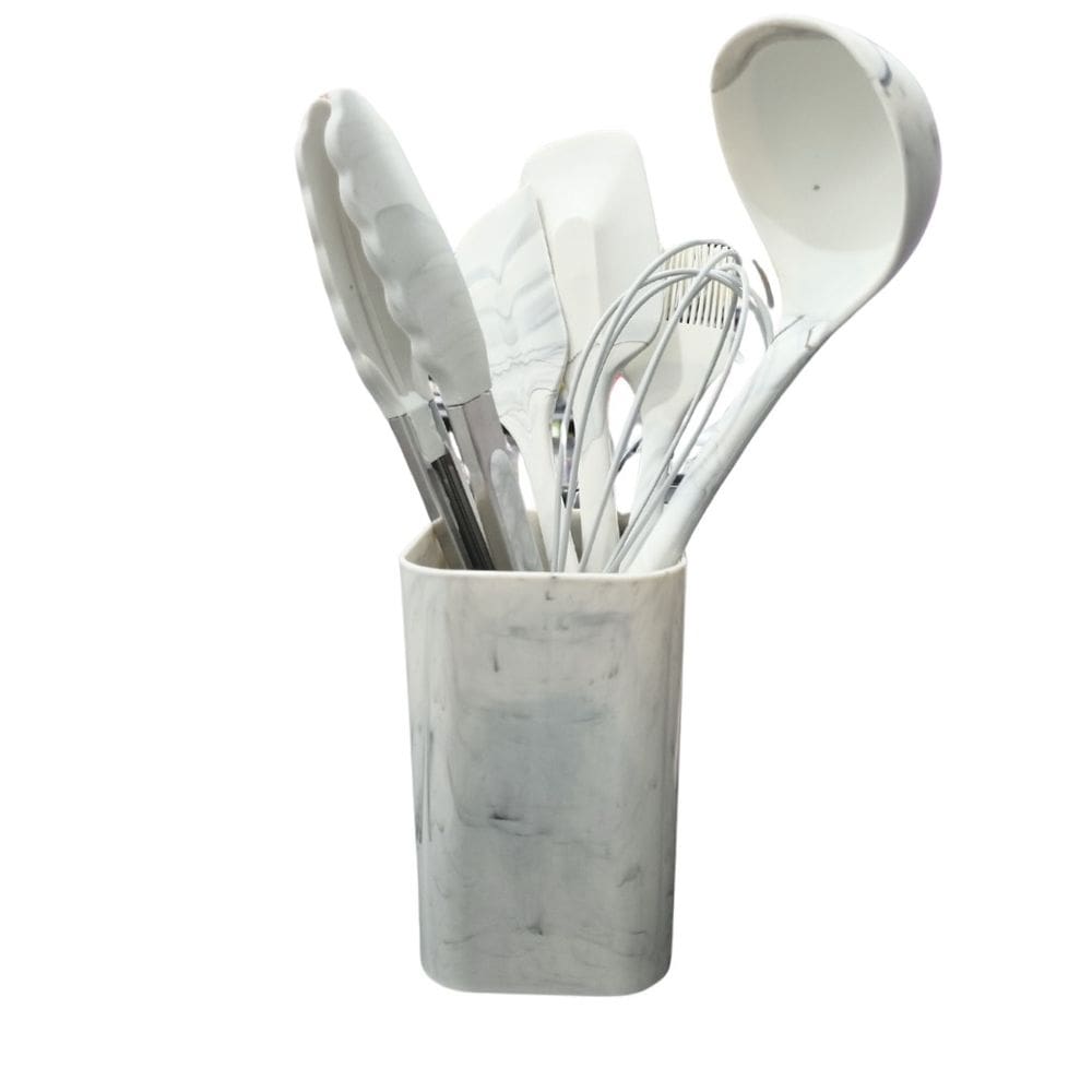 Kit 6 Utensílios de Silicone com Porta Talheres para Cozinha