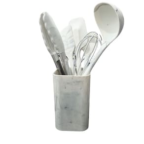 Kit 6 Utensílios de Silicone com Porta Talheres para Cozinha