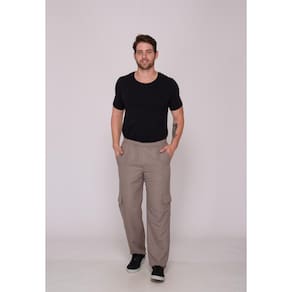 Calça Masculina Nylon Bege 7931 [F075]