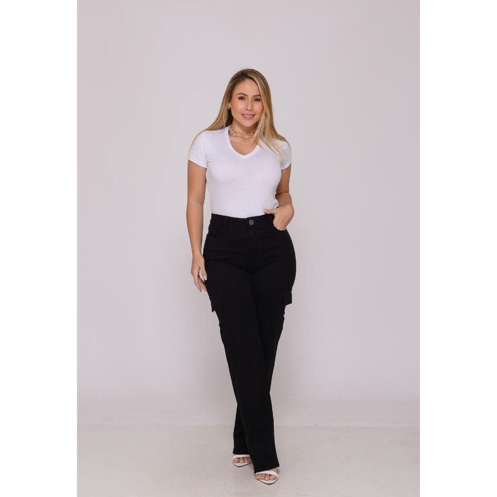 Calça Cargo Feminina 7948 Preto [F075]
