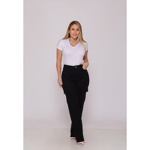 Calça Cargo Feminina 7948 Preto [F075]
