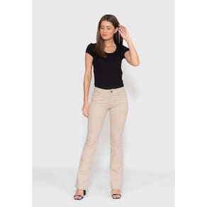Calça Flare 7825 Bege Claro Bella Canvas [F075]