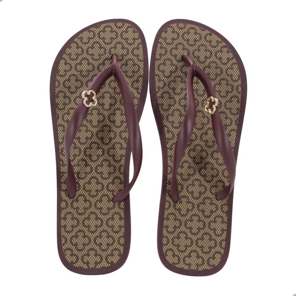 Chinelo Feminino Capodarte Marsala Monograma