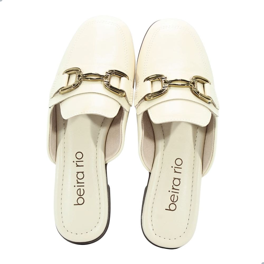 Mule Beira Rio Feminino Napa Turim Creme