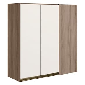 Armario Canto Reto 2p Mdf 86 Cm Kali 12043 Carvalho Toq Off White Cetim Nicioli