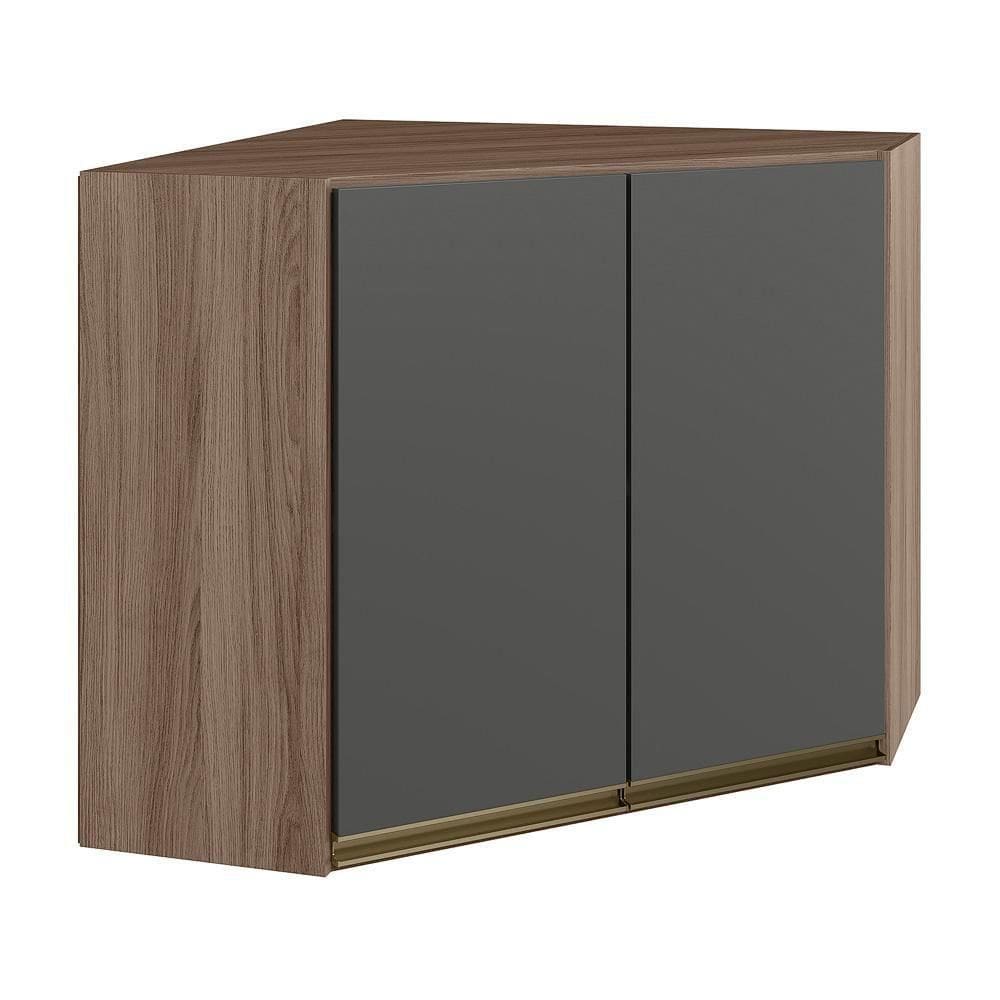 Armario Canto Obliquo 2 Portas Mdf 75cm Kali 12209 Carvalho Toq Chumbo Nicioli