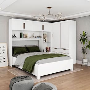 Guarda Roupa Modulado Sevilha Com Cama Casal Carioca Móveis Branco