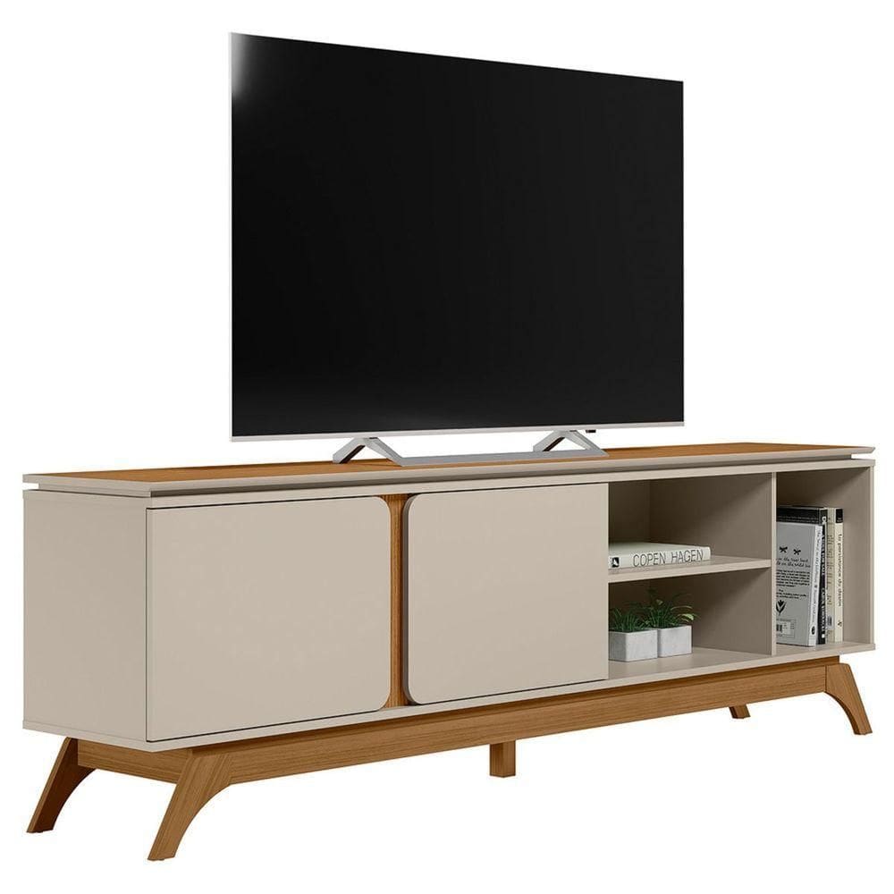 Rack Para Tv Até 70 Polegadas 2 Portas Com Nicho Lazul Nature/off White