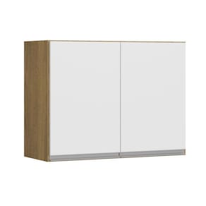 Armário Aéreo Cozinha 2pt 80x60 Mdp Branco Avelã Menu Móveis Branco Avelã