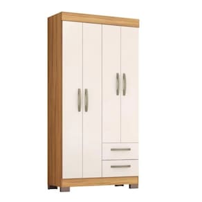 Guarda Roupa Solteiro NT6010 4 Portas e 2 Gavetas com Pés Notável