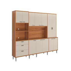 Kit Cozinha 2,60m Lukaliam Móveis Compacta Pulse 12 Portas e 3 Gavetas