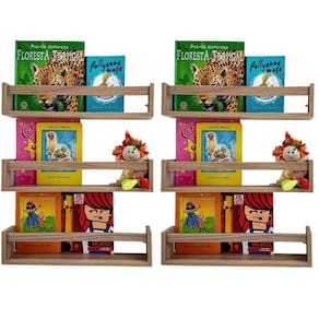 Kit Combo 6 Estantes Livro Pratileira Quarto Bebê Mdf