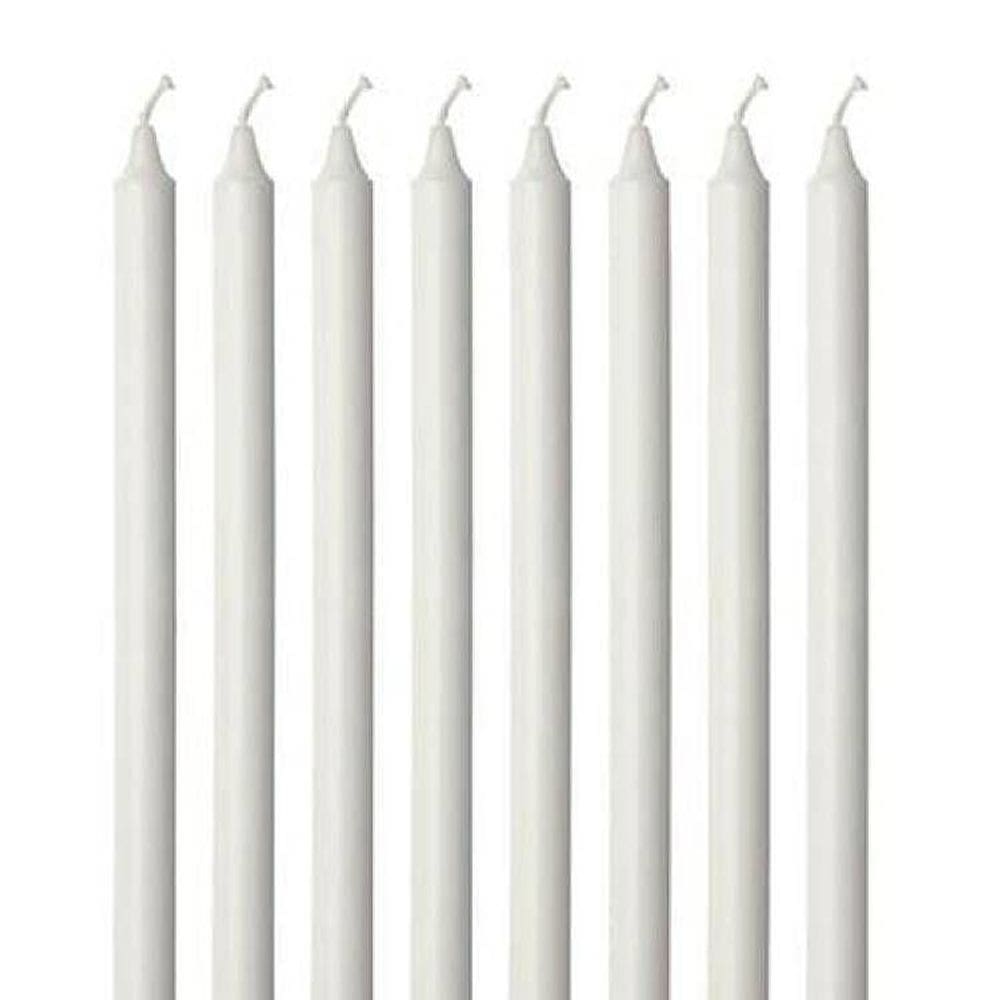 Kit Com 10 Velas Brancas De Parafina Nº 10