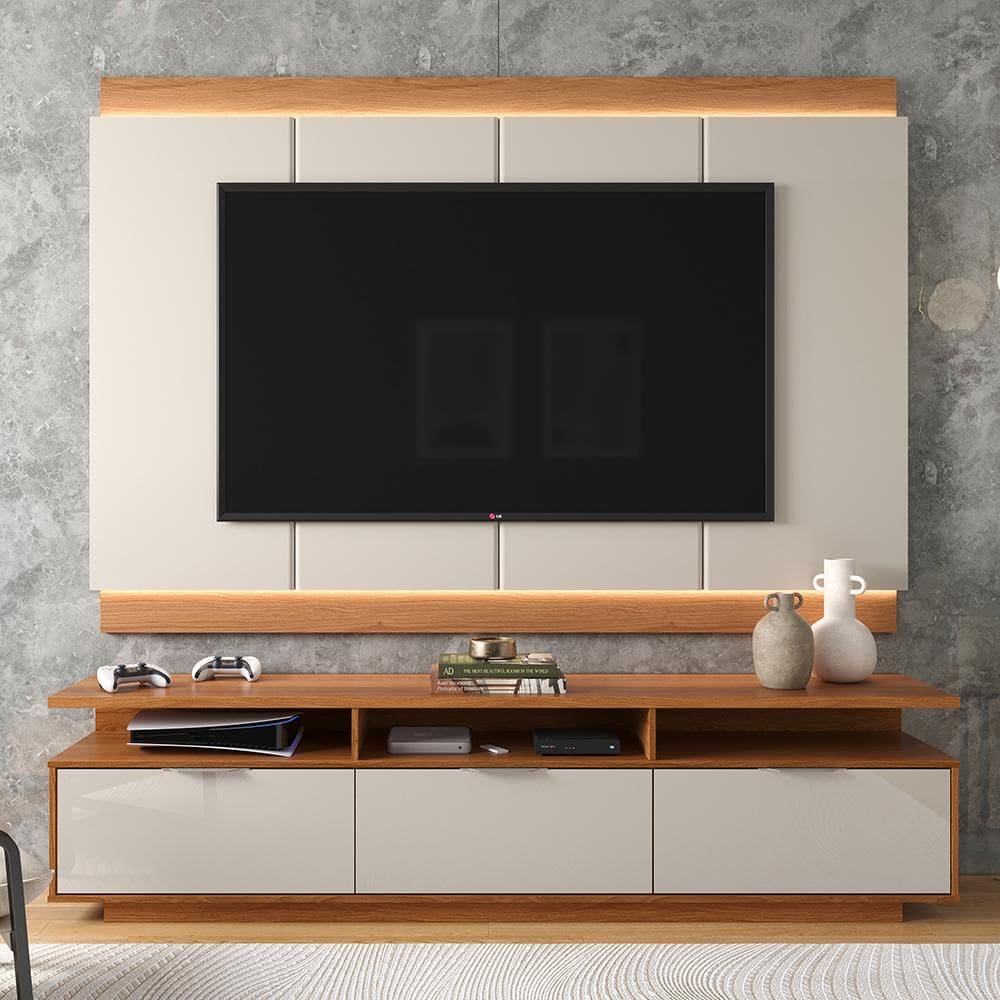 Rack Marrocos Lukaliam Móveis com Painel e LED até 75"