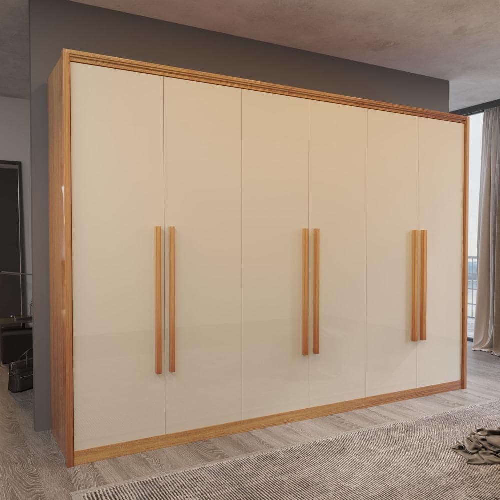 Guarda-Roupa Casal Monza 100%MDF 6 Portas 6 Gav Bom Pastor