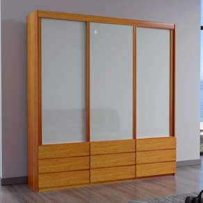 Guarda-Roupa ECO 07 100% MDF 3 Portas 9 Gavetas Bom Pastor