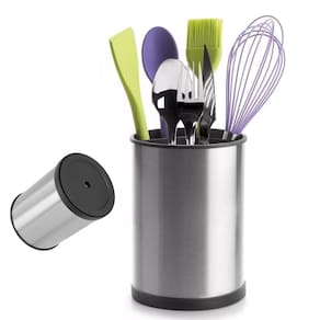 Porta Talheres Utensilios Giratorio Escorredor Inox Base Gira Suporte Mesa Pia Cozinha Bancada