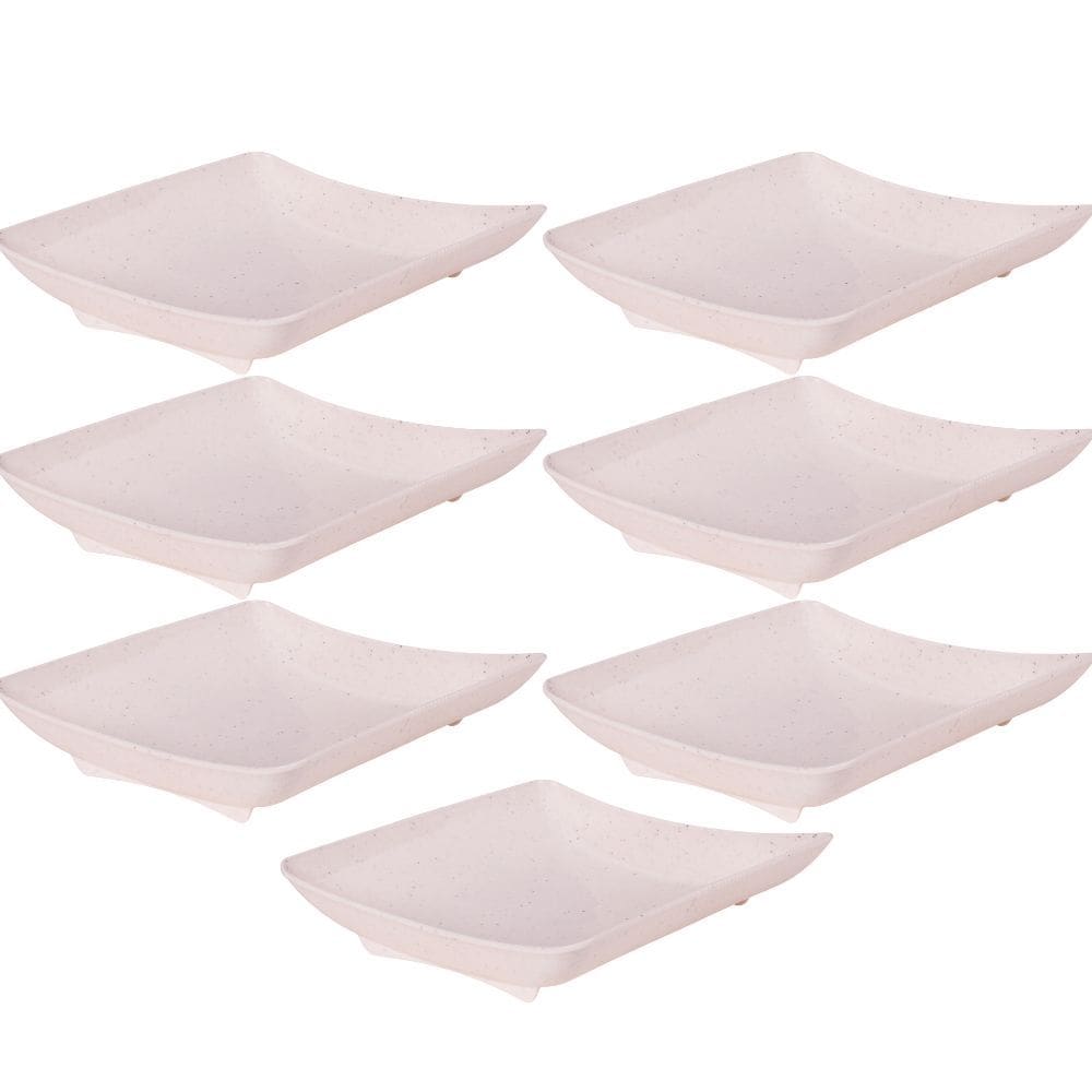Travessa de plástico quadrada 900ml marmorizado com 7 unidades Plasutil ref. 16337