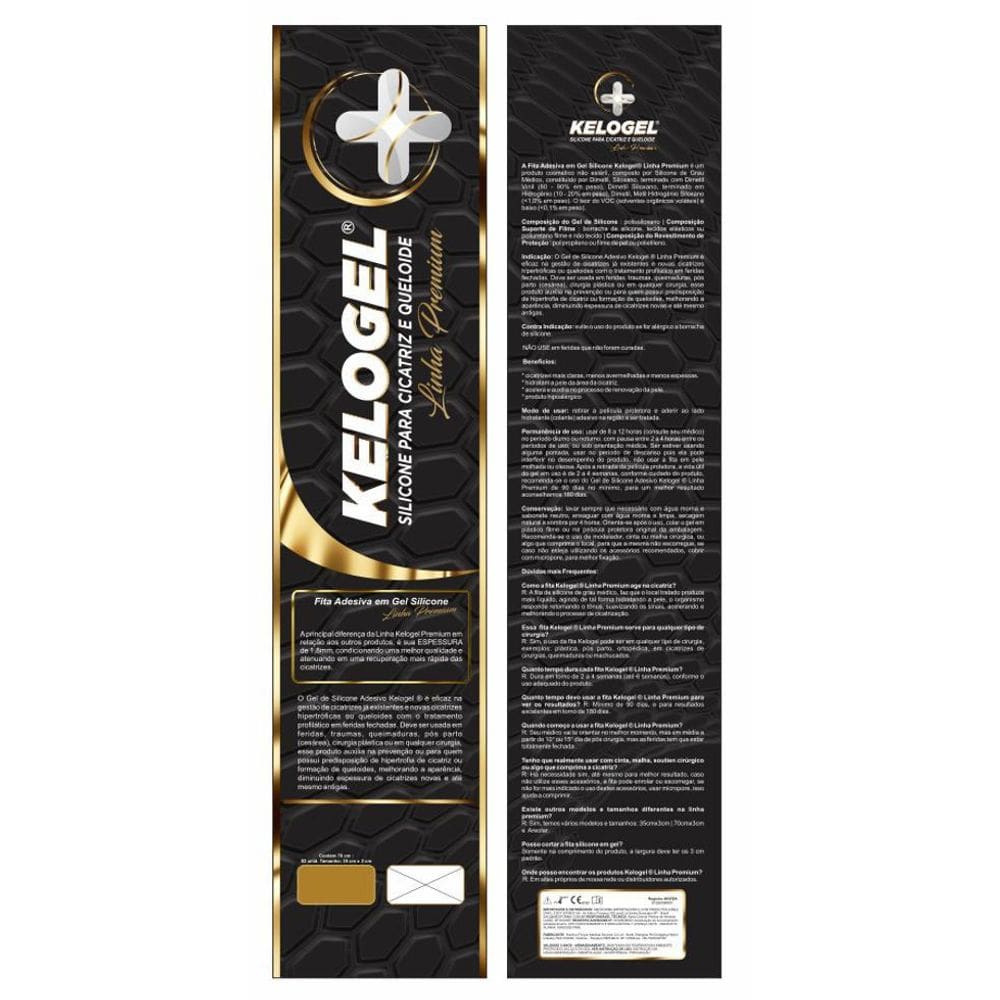 Adesivo De Silicone 70Cmx3Cm Esp.1.8Mm Linha Premium Kelogel