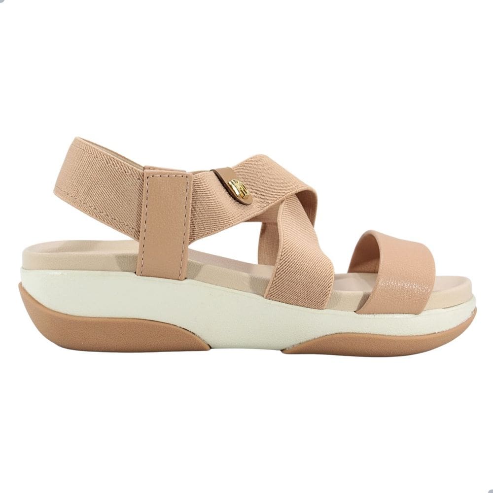 Sandália Feminino Modare Elast Meer Napa Floa Sense Flex Nuda Camel