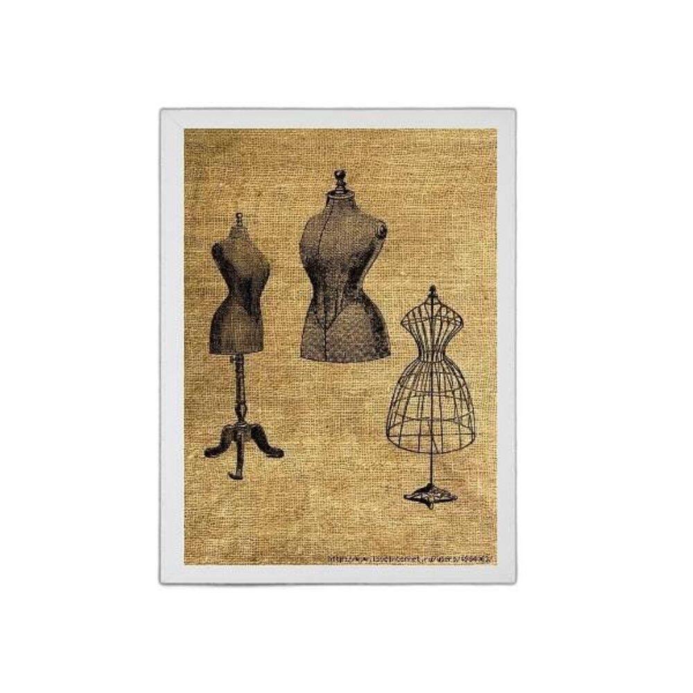 Quadro Modelos Manequim De Costura 33X24Cm - Com Vidro