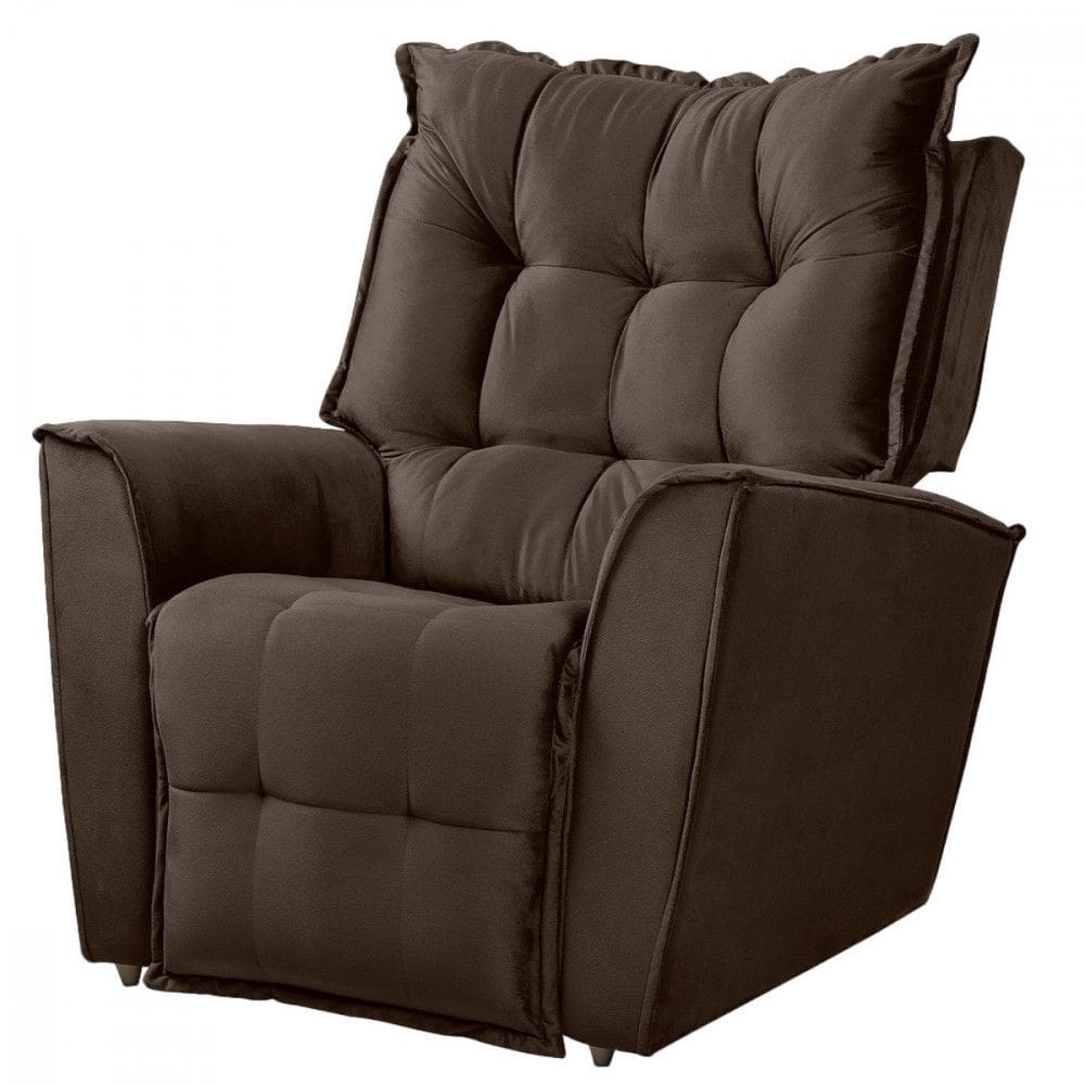 Poltrona Do Papai Reclinavel Para Sala King Tecido Veludo