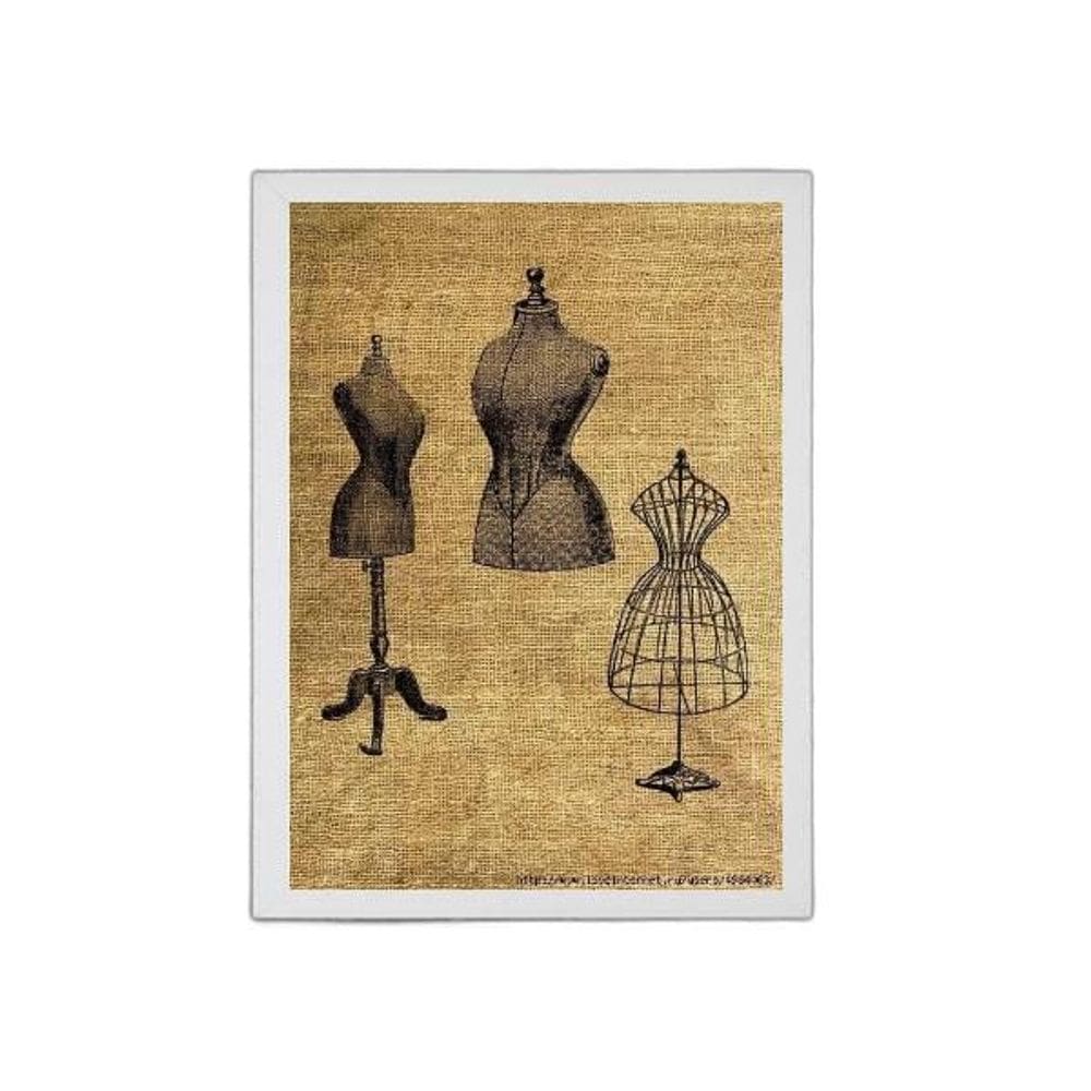 Quadro Modelos Manequim De Costura 33X24Cm - Com Vidro
