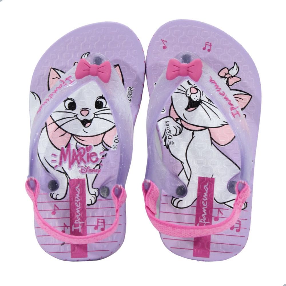 Chinelo Bebe Menina Ipanema Disney Joy Roxo e Rosa