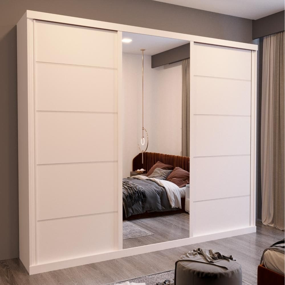 Guarda Roupa Casal Aspen Euro 3 Portas 4 Gavetas Bom Pastor