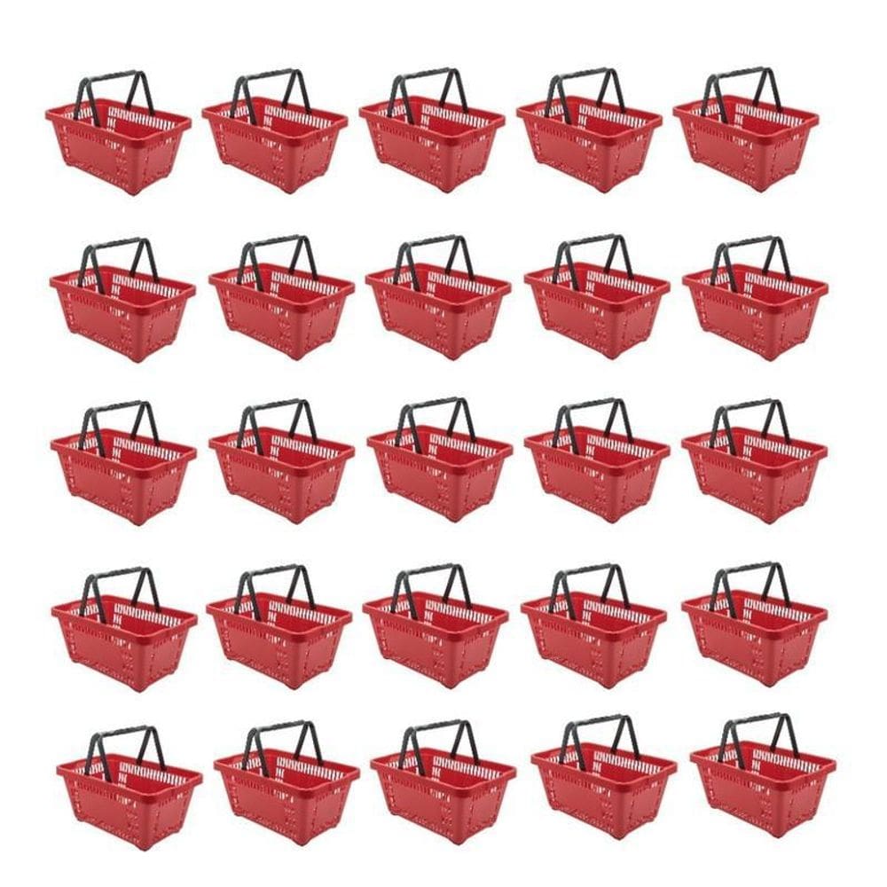 Cesto De Compras D100 Dellaplast 16L 45X29X19 Vermelho Kit25